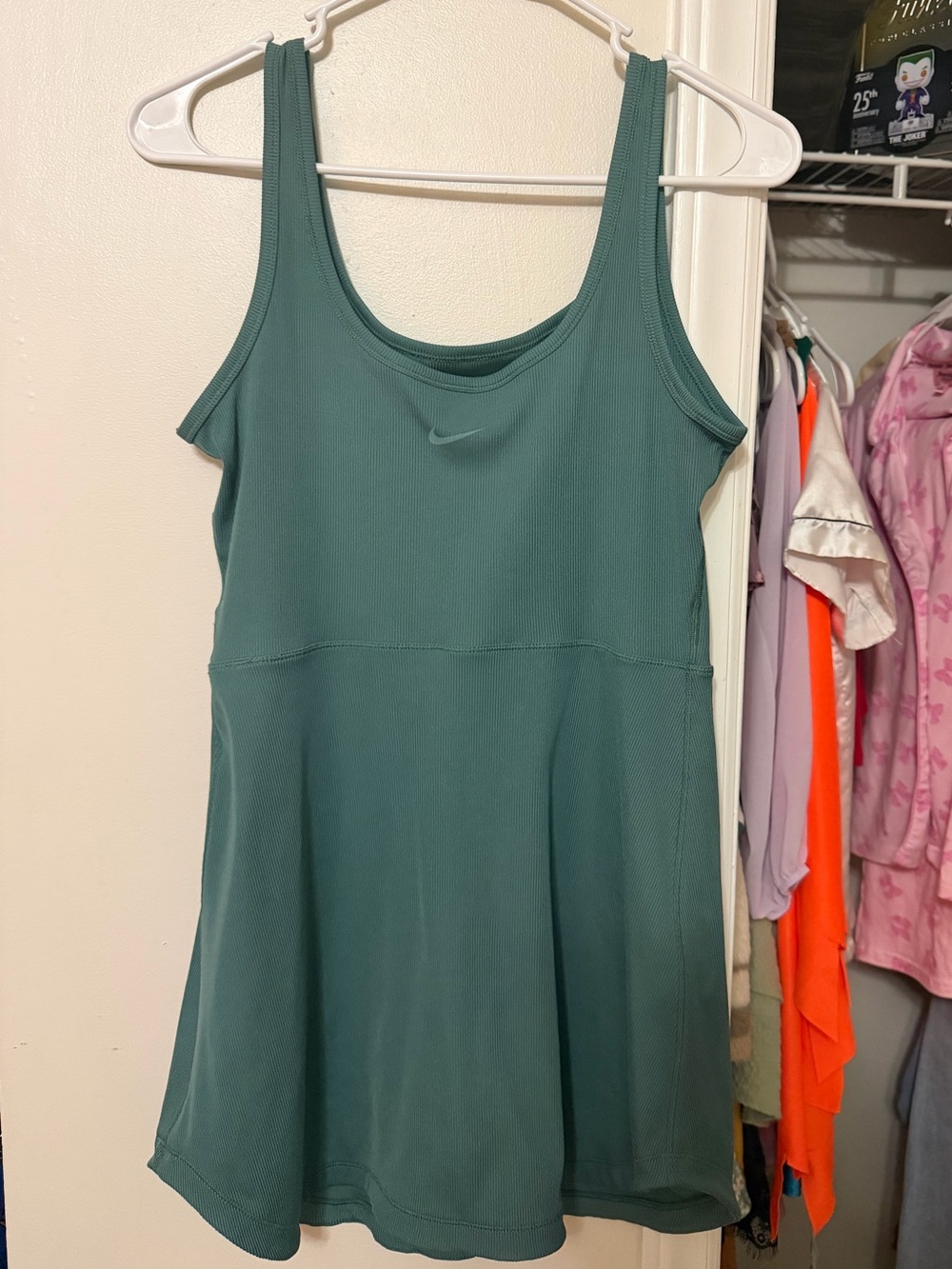 Nike Teal Scoop Neck Athletic Mini Dress with shorts